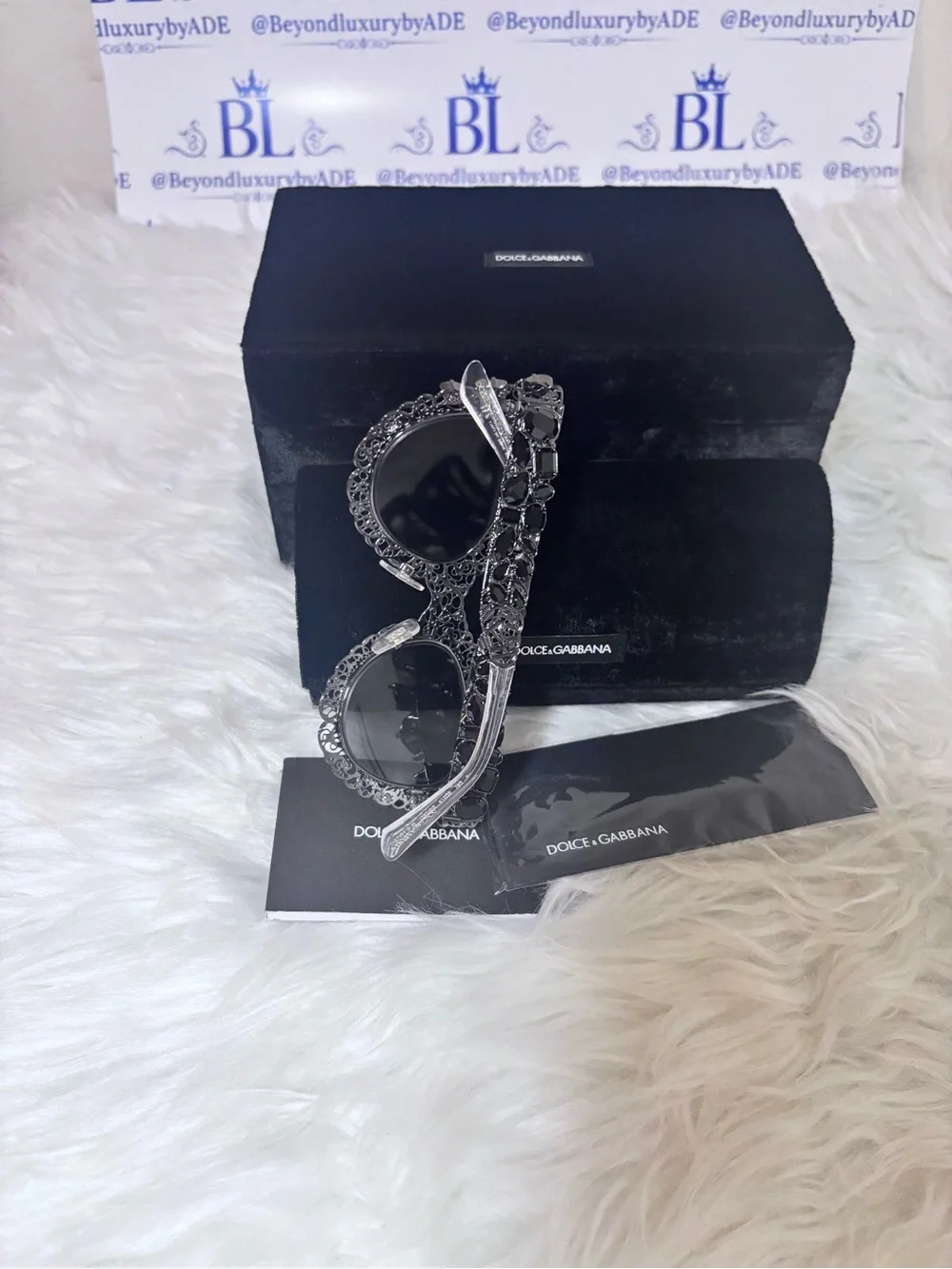 Limited edition Authentic Dolce & Gabbana Filigree Sunglasses Swarovski crystals